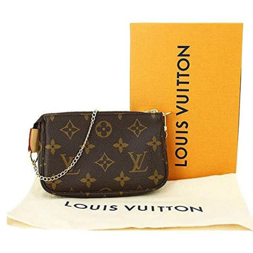 LOUIS VUITTON Authentic Brown Monogram Canvas Pochette Pouch - Picture 6 of 7